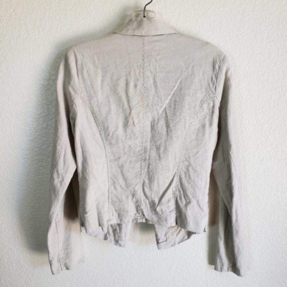 Chocolate USA Linen/Rayon Lagenlook Summer Blazer Jacket in Ivory size S - Picture 8 of 14